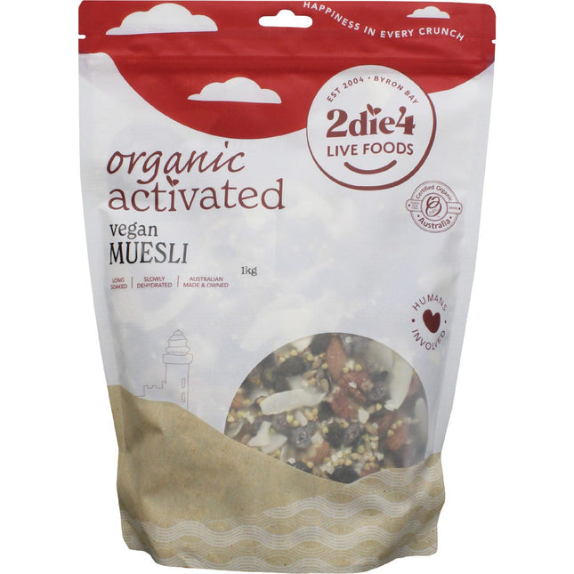 2DIE4 LIVE FOODS - ORGANIC ACTIVATED MUESLI VEGAN 600G