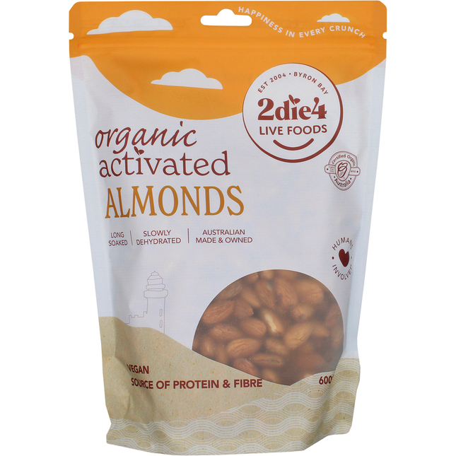 2die4 Live Foods Organic Activated Almonds 600g