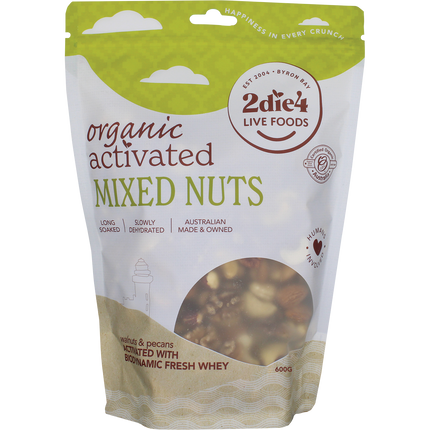 2die4 Live Foods Organic Activated Mixed Nuts with Fresh Whey 600g
