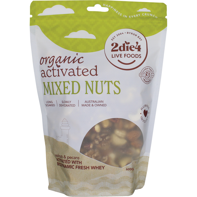 2die4 Live Foods Organic Activated Mixed Nuts with Fresh Whey 600g
