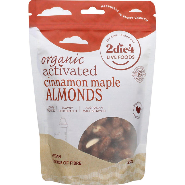 2DIE4 LIVE FOODS - ORGANIC ACTIVATED ALMONDS CINNAMON MAPLE 250G