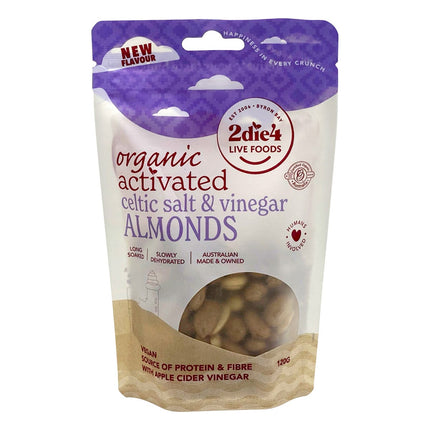 2die4 Live Foods - Organic Activated Celtic Salt & Vinegar Almonds