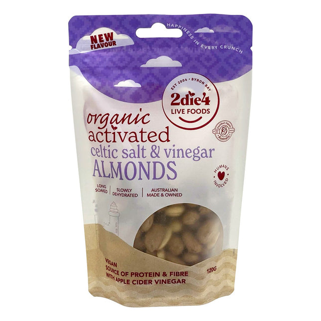 2die4 Live Foods - Organic Activated Celtic Salt & Vinegar Almonds