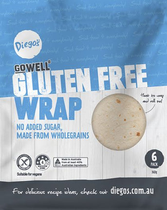 DIEGO’S GOWELL GLUTEN FREE WRAPS (6PACK) 360G