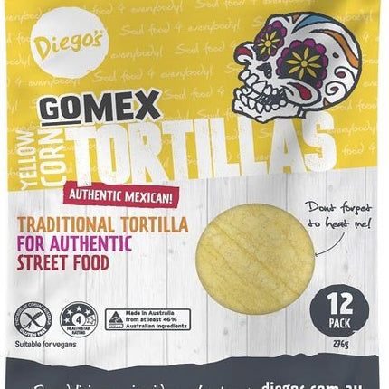 DIEGO’S GOMEX YELLOW CORN TORTILLA 12PACK G/F (276G)