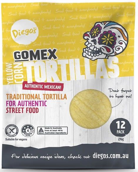 DIEGO’S GOMEX YELLOW CORN TORTILLA 12PACK G/F (276G)
