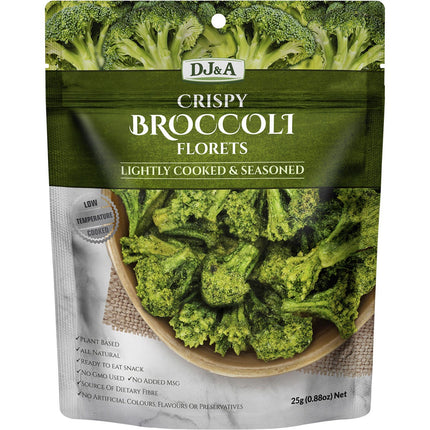 DJ&A Crispy Broccoli Florets 12x25g | Snack Chips