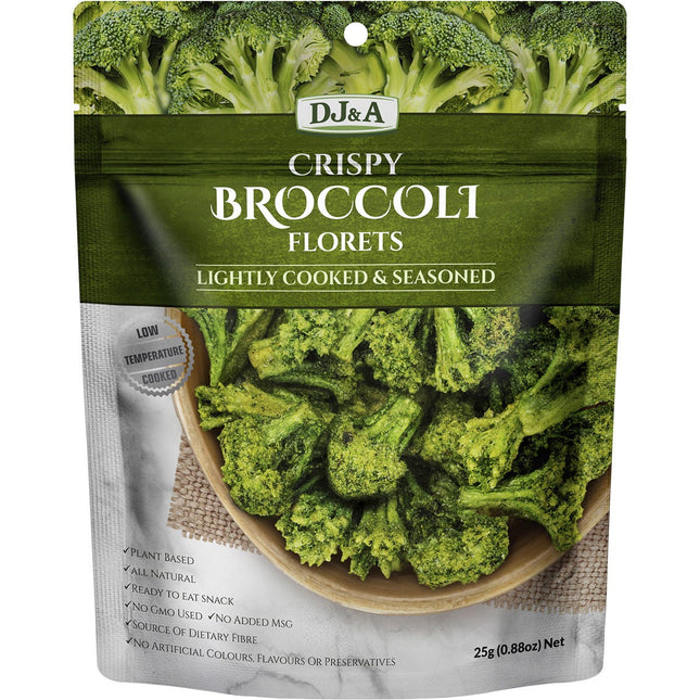 DJ&A Crispy Broccoli Florets 12x25g | Snack Chips