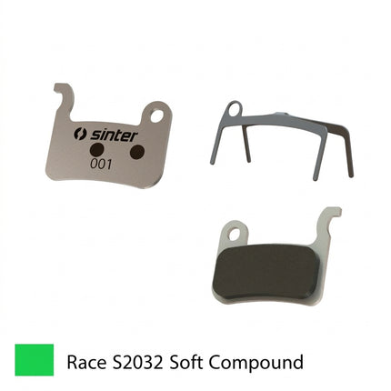 Sinter BRAKE DISC PADS - MTB premium RACE pads (extra bite), GREEN, Shimano A type | TRP XTR BR-M975 | BR-M966 | BR-M965 | XT BR-M776 | BR-M775 |...