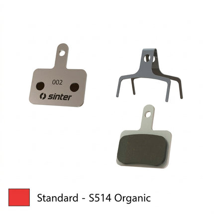 Sinter BRAKE DISC PADS - MTB & ROAD standard premium pads, RED, Shimano B type / TRP / Tektro compatible Deore BR-M575 | BR-M525 | BR-M515 |...