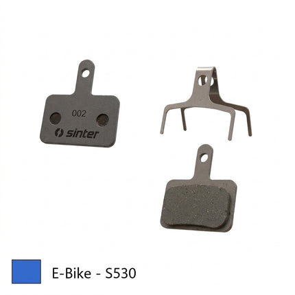 Sinter BRAKE DISC PADS - E-BIKE & endurance pads, BLUE, Shimano B type | Tektro | TRP Deore BR-M575 | BR-M525 | BR-M515 | BR-T615 | LX BR-T675 etc