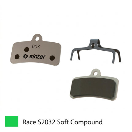 Sinter BRAKE DISC PADS - MTB premium RACE pads (extra bite), GREEN, Shimano D type Tektro/TRP XTR BR-M9120/XT BR-M8120/BR-M8020/SAINT BR-M820 etc