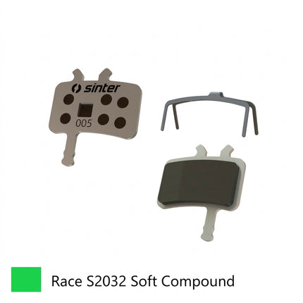Sinter BRAKE DISC PADS - MTB premium RACE pads (extra bite), GREEN, "Avid Juicy 3, 5, 7 | Carbon | Ultimate | BB7 Mechanical"