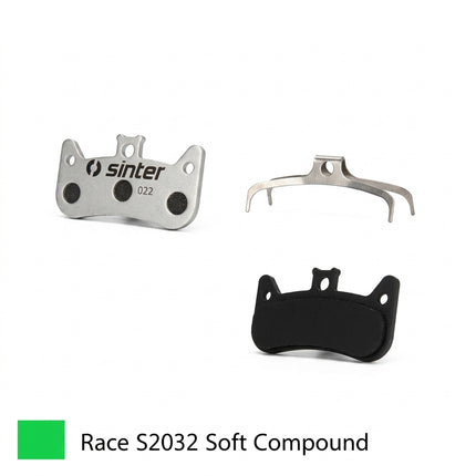 Sinter BRAKE DISC PADS - MTB RACE pads (softer compound for great BITE), GREEN, Formula Cura 4
