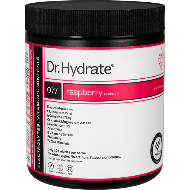 Dr Hydrate All-In-One Hydration Drink Hasta Cert Raspberry 270g