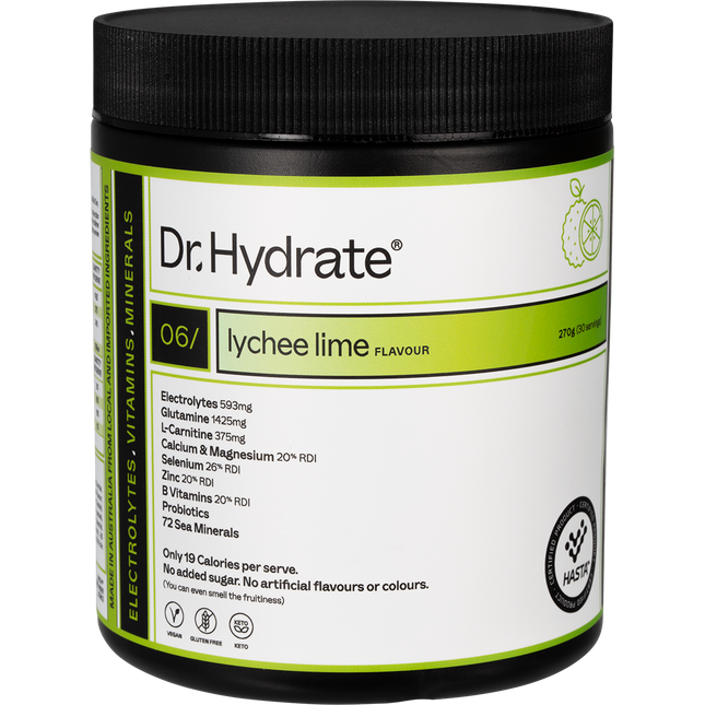 Dr Hydrate All-In-One Hydration Drink Hasta Cert Lychee Lime 270g