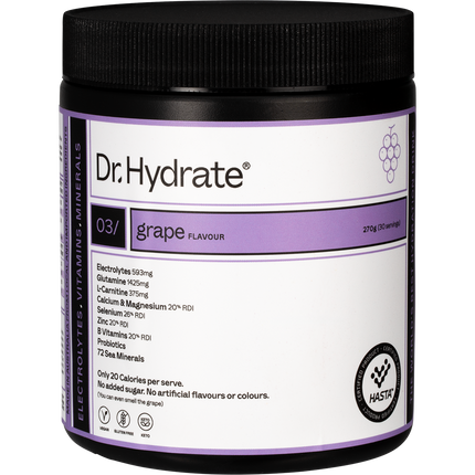Dr Hydrate All-In-One Hydration Drink Hasta Cert Grape 270g