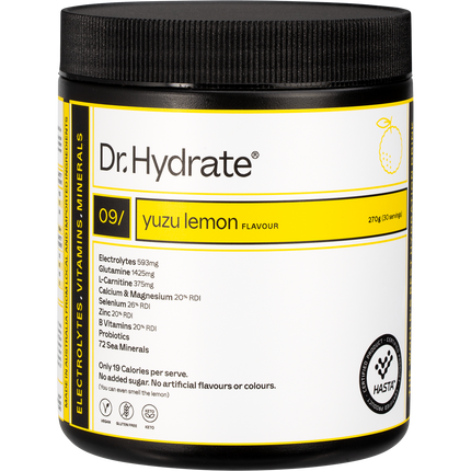 Dr Hydrate Hasta Cert All-In-One Hydration Drink Yuzu Lemon 270g