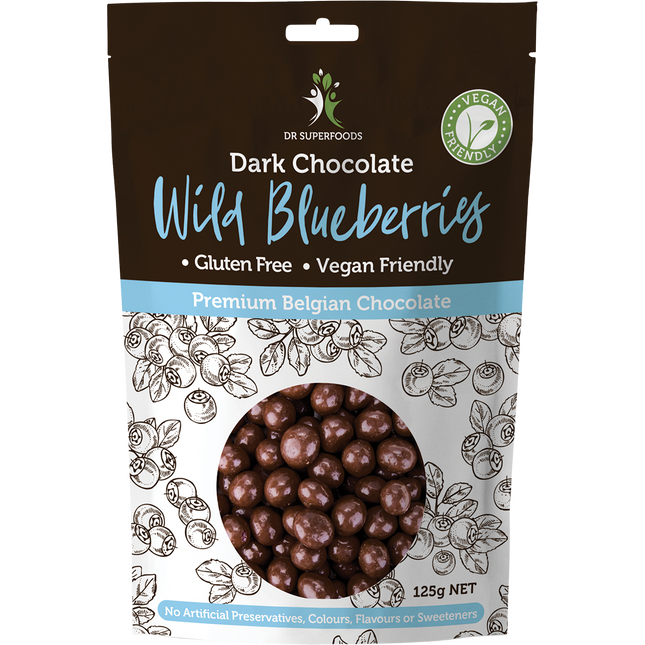 Dr Superfoods Wild Blueberries Dark Chocolate 125g
