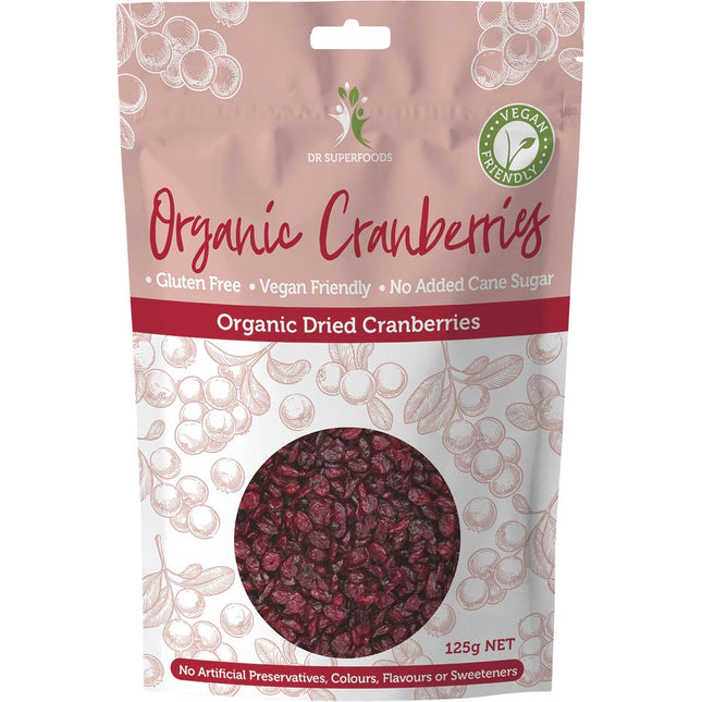 DR SUPERFOODS Dried Cranberries Organic 125g | Dried Fruit