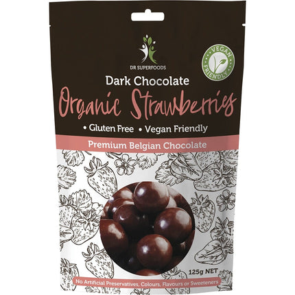 DR SUPERFOODS Strawberries Organic Dark Chocolate 125g