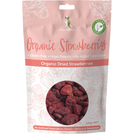 Dr Superfoods Organic Dried Strawberries 125g