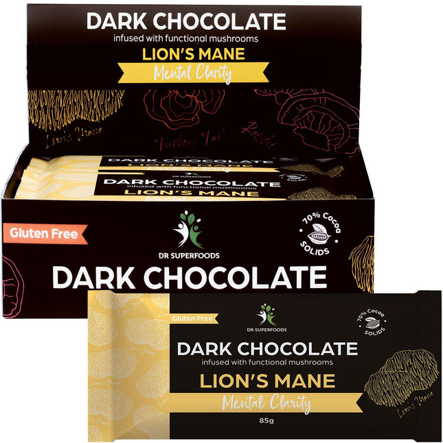 DR SUPERFOODS Dark Chocolate Bar Mental Clarity 12x85g