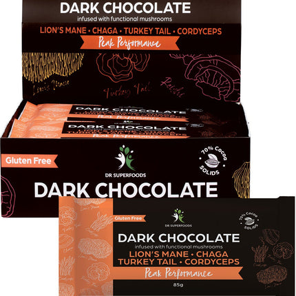 DR SUPERFOODS Dark Chocolate Bar Peak Performance 12x85g