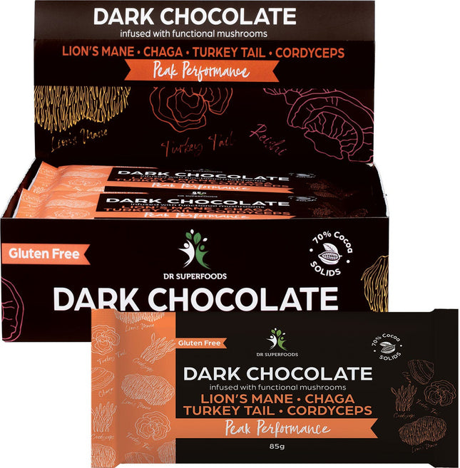 DR SUPERFOODS Dark Chocolate Bar Peak Performance 12x85g