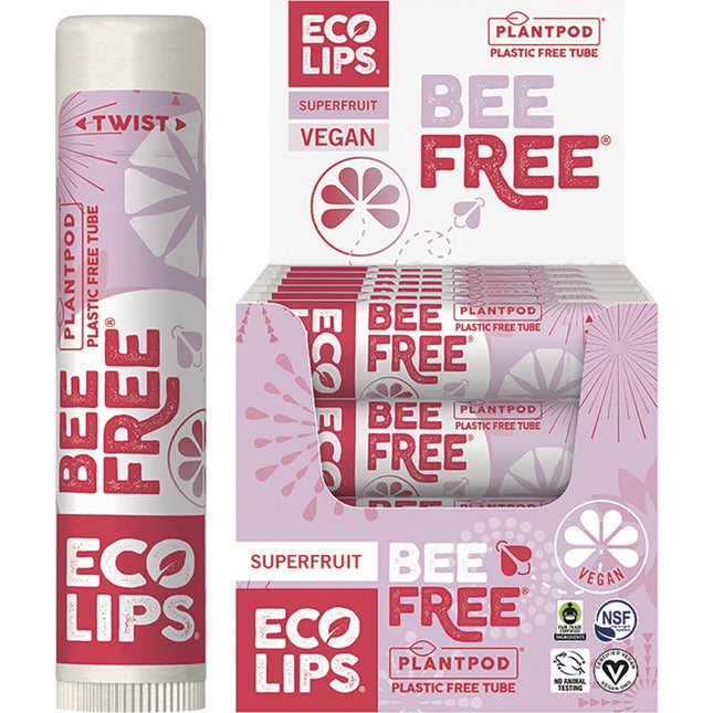 ECO LIPS Lip Balm Display Bee Free Superfruit 24x4.25g
