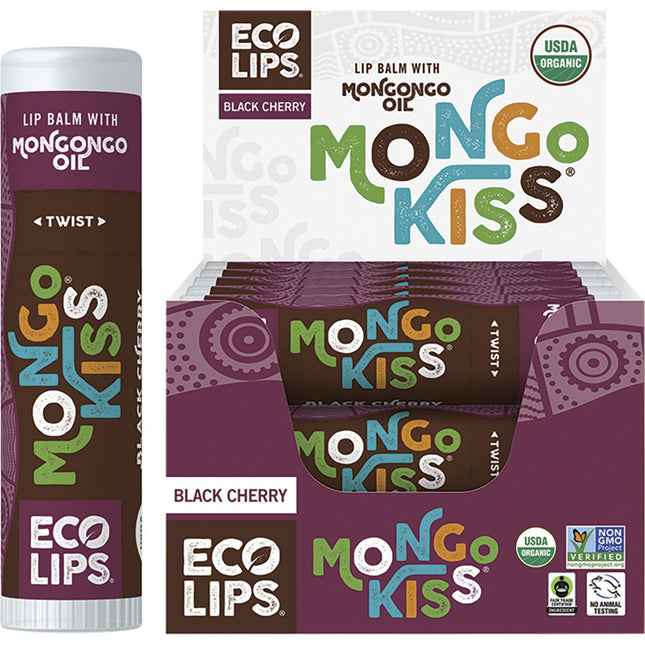 ECO LIPS Lip Balm Display Mongo Kiss Black Cherry 15x7g