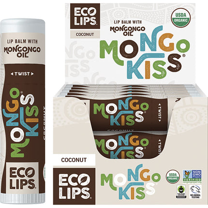 ECO LIPS Lip Balm Display Mongo Kiss Coconut 15x7g