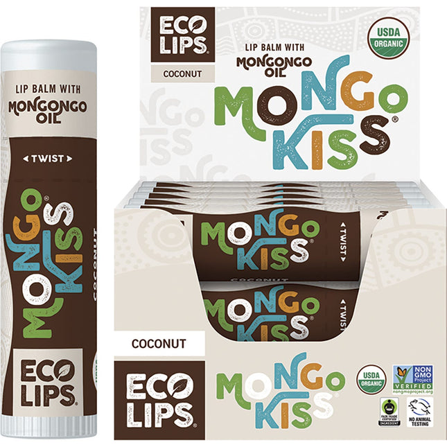 ECO LIPS Lip Balm Display Mongo Kiss Coconut 15x7g