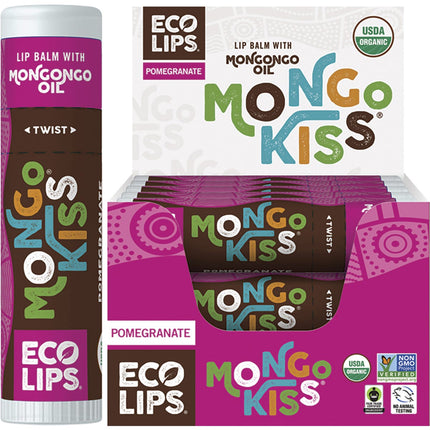 ECO LIPS Lip Balm Display Mongo Kiss Pomegranate 15x7g