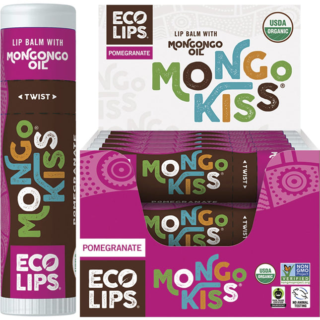 ECO LIPS Lip Balm Display Mongo Kiss Pomegranate 15x7g