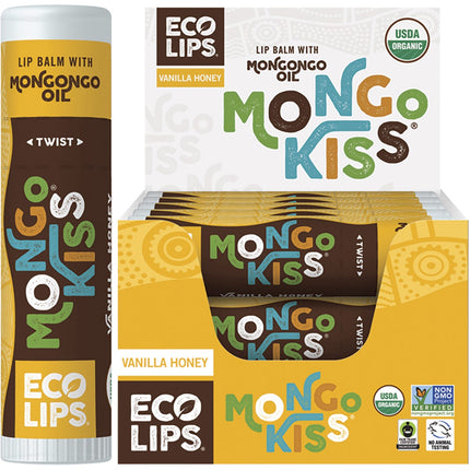 ECO LIPS Lip Balm Display Mongo Kiss Vanilla Honey 15x7g