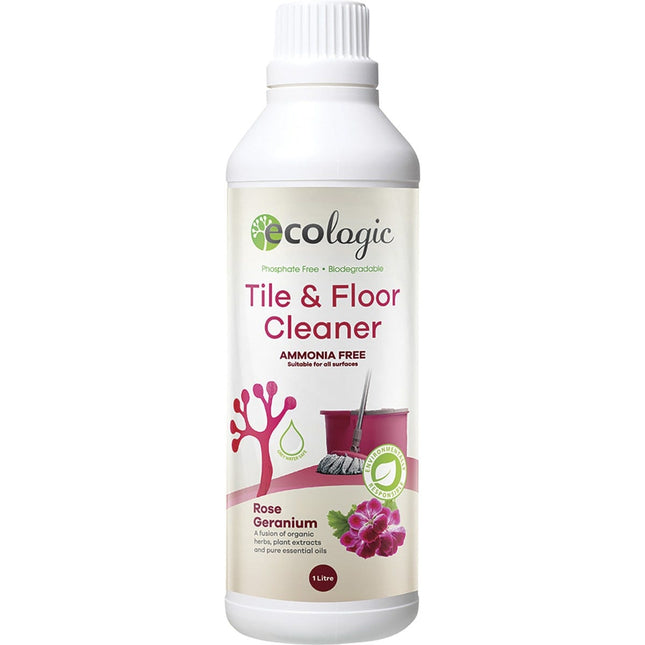 ECOLOGIC Tile & Floor Cleaner Rose Geranium 1L | Nuts & Seeds