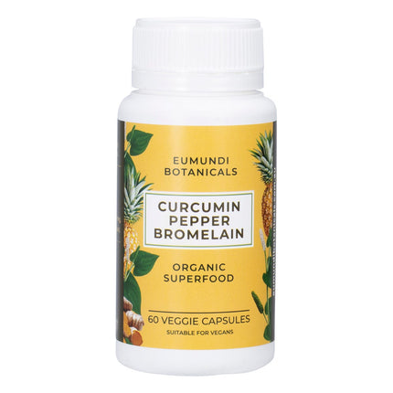 EUMUNDI BOTANICALS Curcumin Pepper Bromelain 60 Caps | Health Supplement