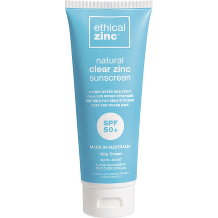 Ethical Zinc - Natural Clear Zinc Sunscreen Spf 50+ - 100G