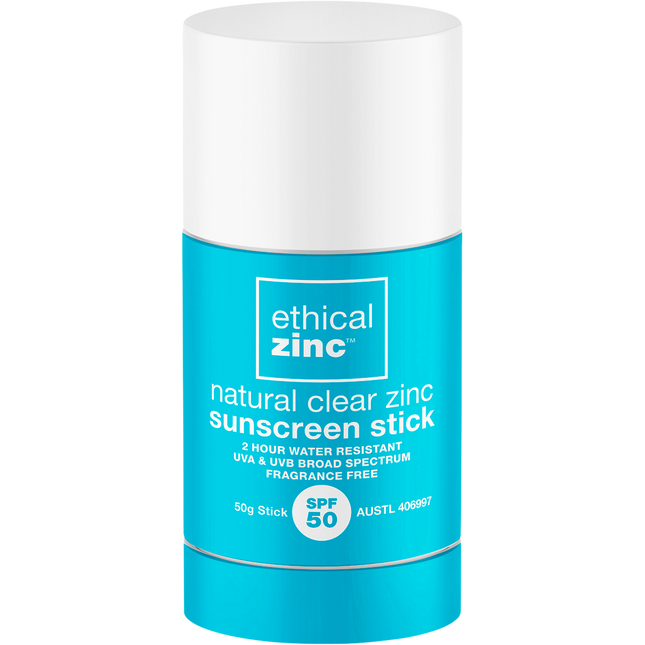 Ethical Zinc Natural Clear Zinc Sunscreen Stick SPF 50 50g