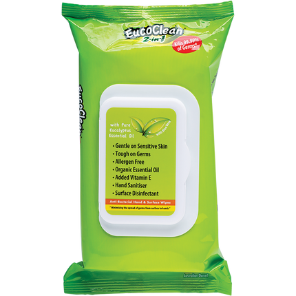 Eucoclean Anti-Bacterial Hand & Surface Wipes 60pk
