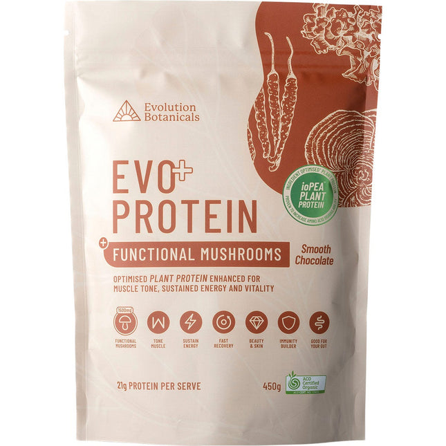 Evolution Botanicals - EVO+ Protein Functional Mushrooms Smooth Chocolate - 450g