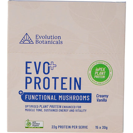 EVOLUTION BOTANICALS EVO+ Protein Functional Mushrooms Vanilla 15x30g | Hand Wash