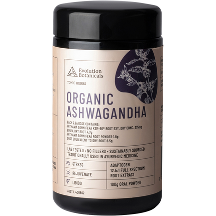 Evolution Botanicals Organic Ashwagandha 100g
