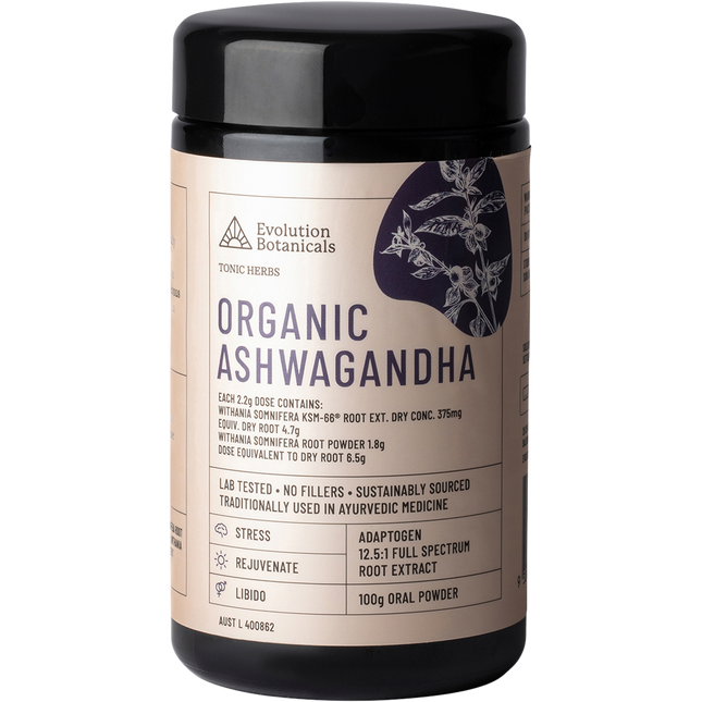 Evolution Botanicals Organic Ashwagandha 100g