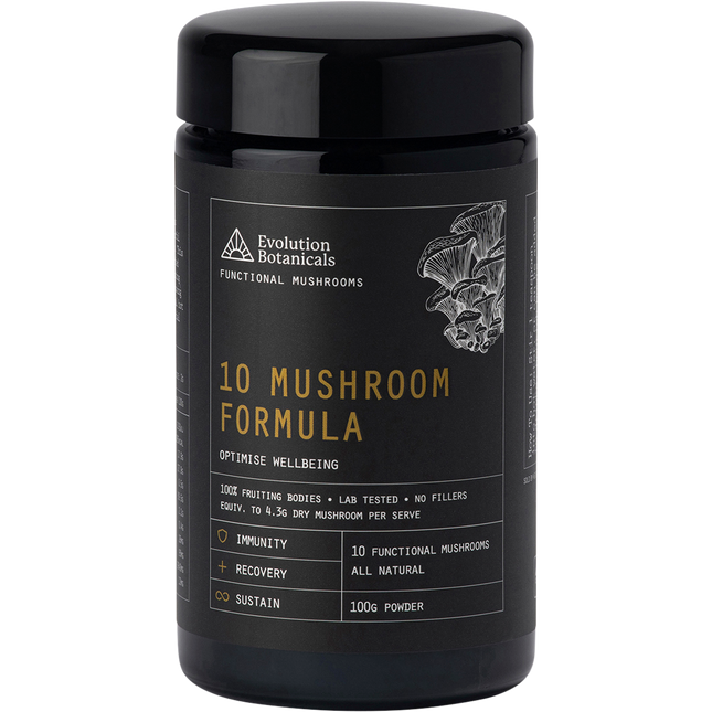 Evolution Botanicals 10 Mushroom Formula Optimise Wellbeing 100g