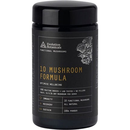 EVOLUTION BOTANICALS 10 Mushroom Formula Optimise Wellbeing 100g | Mushroom Supplement