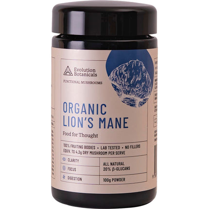 EVOLUTION BOTANICALS Organic Lion's Mane Food for Thought 100g | Herbal Tea