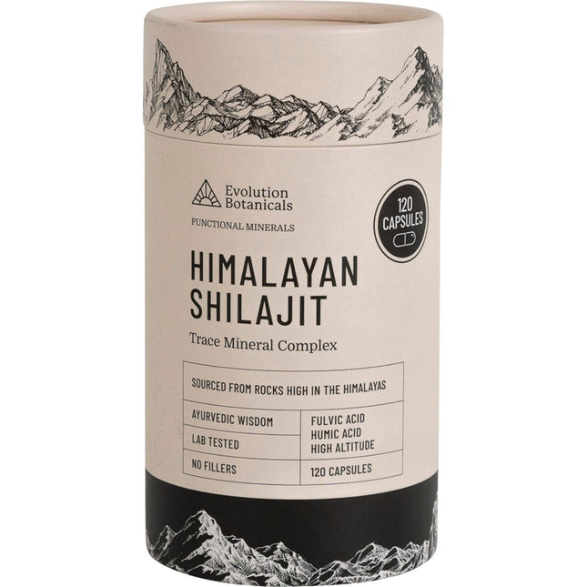 EVOLUTION BOTANICALS Himalayan Shilajit Trace Mineral Complex 120 Caps | Health Supplement
