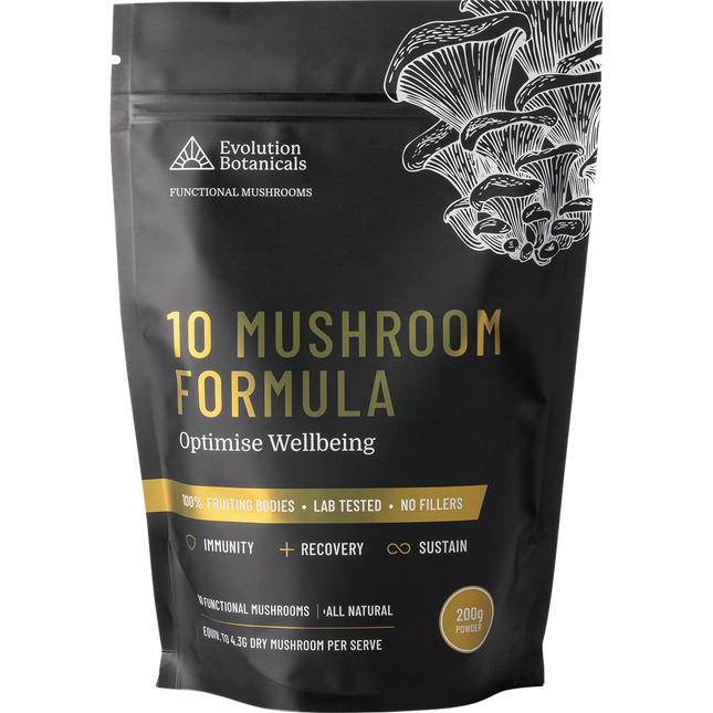 Evolution Botanicals 10 Mushroom Formula Optimise Wellbeing 200g
